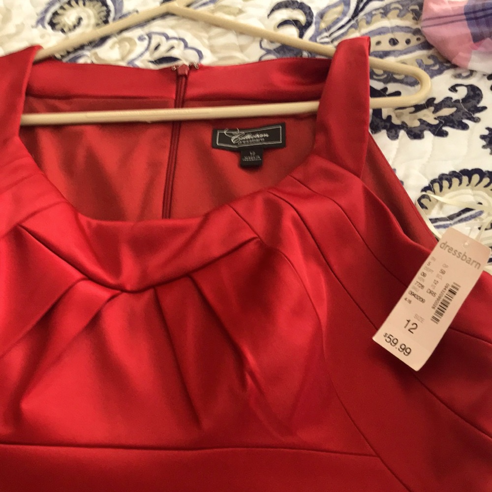Red satin dress